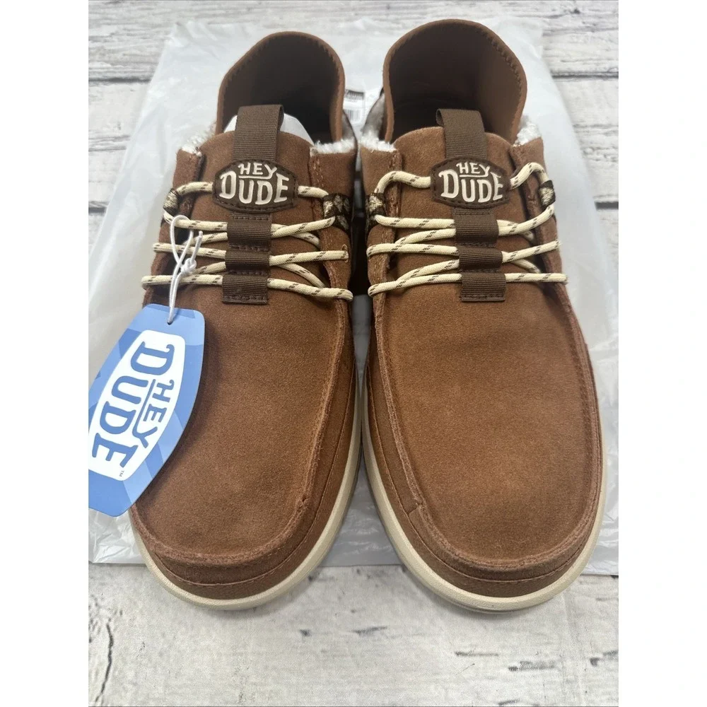 Hey Dude Bradley Blipper Suede Slip-On Argan Brown/Beige Men's US 12 44304-2JY